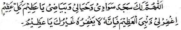 Text of the dua (image)