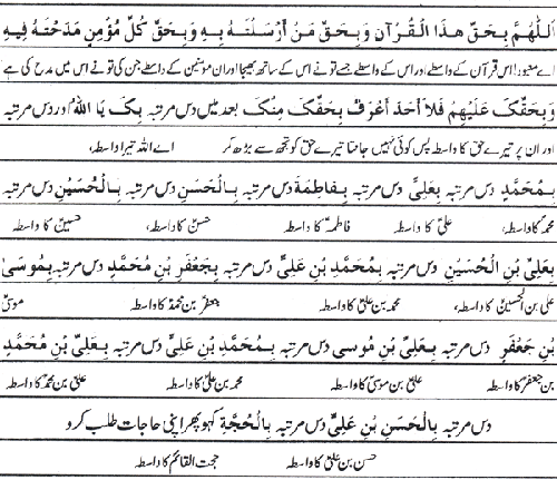Text of the dua (image)